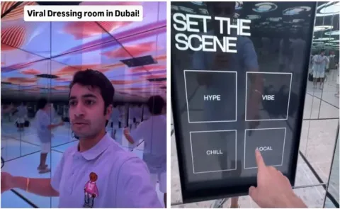 high-tech trial room with custom music and visuals in Dubai Goes Viral
