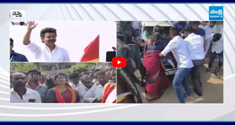 Ajitha Agnel Stops Vijay Thalapathys Car At Chennai Party Office 1