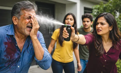 wife pepper spray to husband