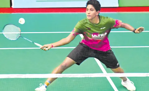 Surya Charishma in the quarterfinals of the National Senior Badminton Championship8