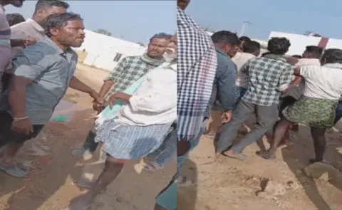 Coalition Leaders Cut Down Coconut Trees In Palamaner