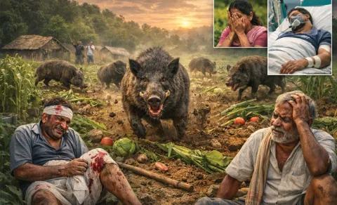 wild boar attacks crop damage asifabad forest district