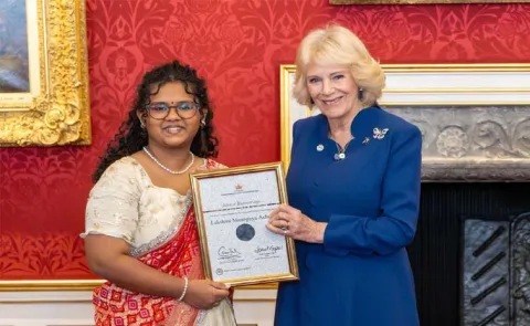 Lakshmi Manognya Achanta wins qecc 2025 award from Queen Camilla