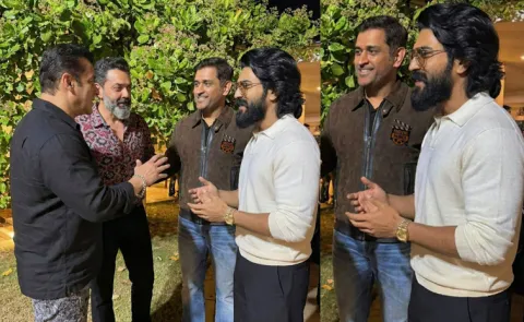 Ram Charan Attends Salman Khan Birthday, Meets Dhoni