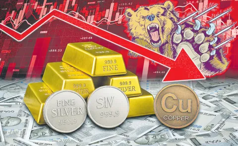 Silver, gold and copper prices fall in the markets