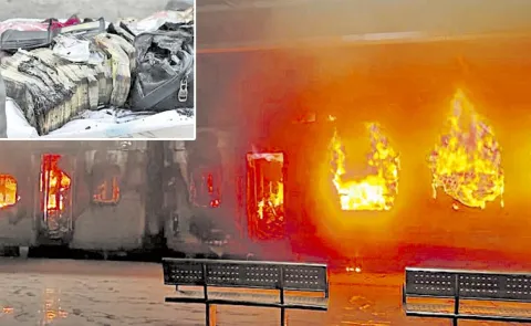 Ernakulam Express fire accident near Elamanchili and one dies