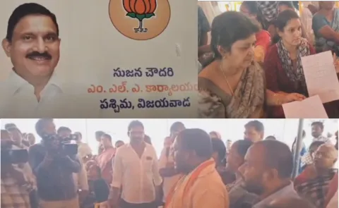 House Demolition Victims Besiege Mla Sujana Chowdary Office