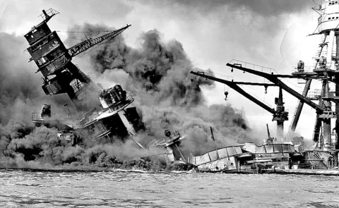 Japan air and sea forces struck the US naval base at Pearl Harbor 7December 1941