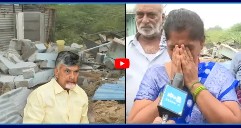 TDP Leaders Demolished Poor People House At Renigunta 1