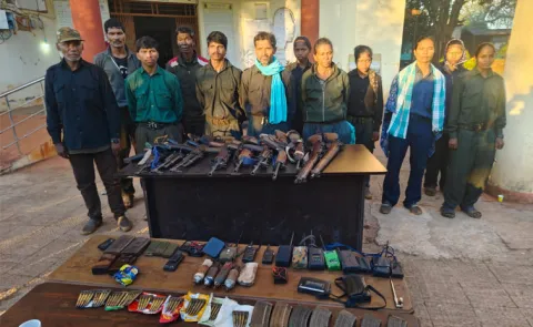 Naxalites surrendered their weapons and returned to the mainstream