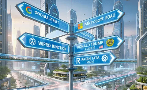 Major roads in Hyderabad are named after international tech companies and celebrities
