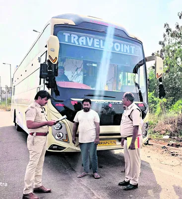 ప్రైవేట్‌ ట్రావెల్‌ బస్సుకు  రూ.4.91 లక్షల జరిమానా 