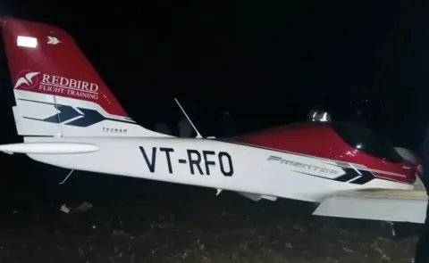 Trainee Aircraft Crashes into Electricity Pole After Engine Failure In madhya pradesh 