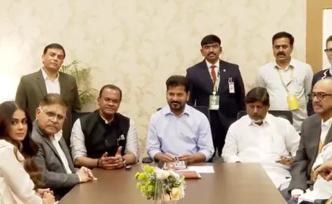 Allu Aravind, Suresh Babu, Amala, Film Celebrities Meet With CM Revanth Reddy6