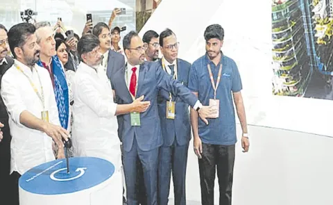 Special stall explaining the goal of India Future City at the Global Summit: Telangana