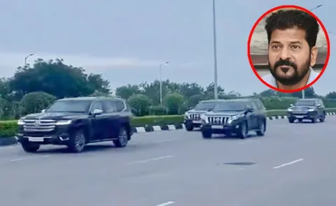 CM Revanth Reddy convoy Jammer Car escapes from major accident