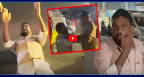 Drunken Man Hulchul On Road At Vanasthalipuram In Hyderabad 1