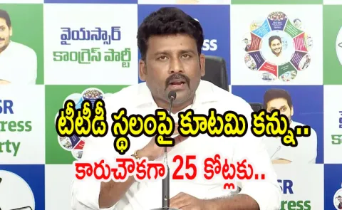 YSRCP karumuri venkata reddy Allegations On CBN Govt Over TTD Lands