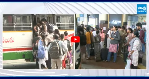  Passengers Rush at MGBS Bus Stand due to Sankranti Celebrations 2