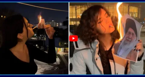 Women Light Cigarettes With Khameneis Photo  1