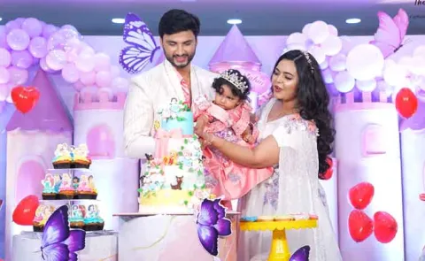 Bigg Boss Marina Abraham, Rohit Sahni Daughter 1st Birthday Celebrations