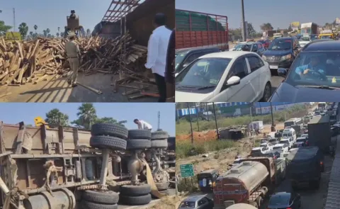 Heavy Traffic Jam On Hyderabad-Vijayawada National Highway