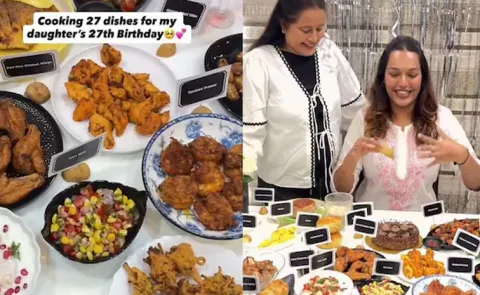 Mom Surprises Daughter With A 27 Dish Feast On Her 27th Birthday