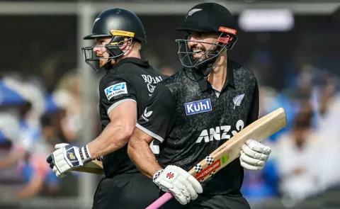IND vs NZ 3rd ODI: Mitchell-Phillips tons help New Zealand post 337-8