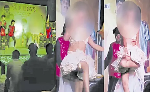 Recording dances at birthday celebrations of TDP MLA Gurajala Jaganmohan Naidu