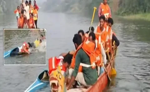 Konaseema Collector Escaped From Boat Accident Video Viral
