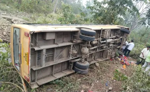 KLR College Bus Accident At Kottagudem District