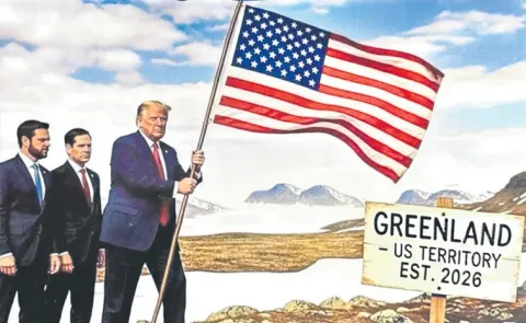 Trump posted another image planting the American flag on Greenland