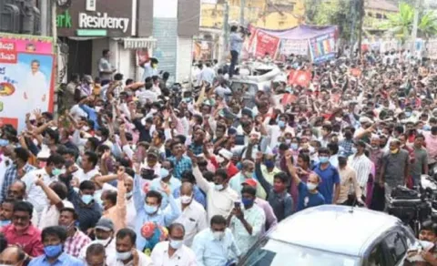 CPM Protest Marks APERC Public Hearing in Vijayawad