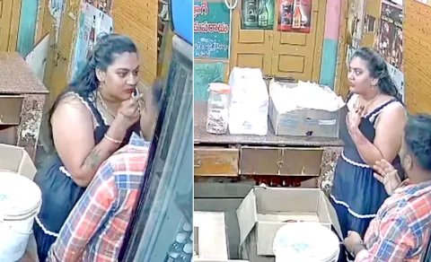 Drunk woman Hulchul Video Goes Viral in Bapatla