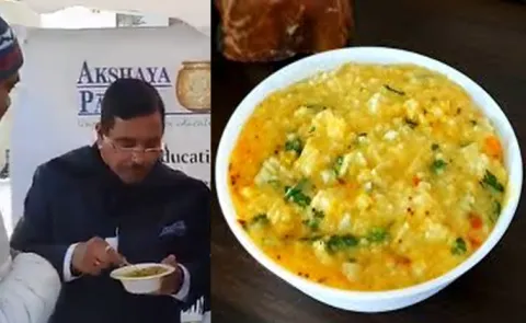 Davos Indian food Khichdis teals the show delegates in a que