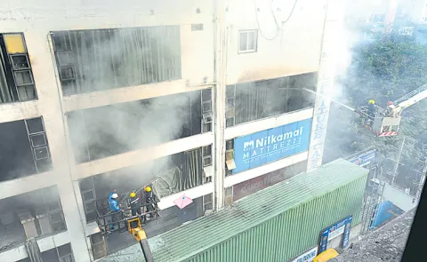 A massive fire broke out in a furniture shop in Nampally