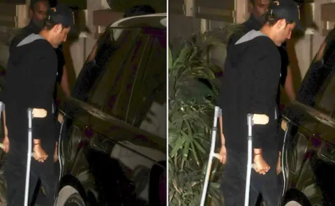 Hrithik Roshan spotted using elbow crutches at party, Video Goes Viral
