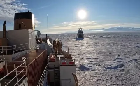 Luxury cruise ship rescued from Antarctic ice by US Coast Guard
