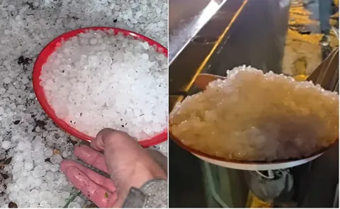 Hail and rain hit UAE as temperatures Drop Low