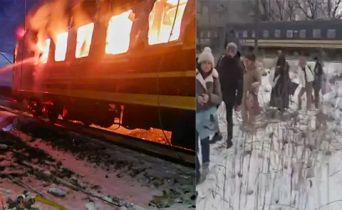 Russia Strikes In Ukraine And Target Passenger Train