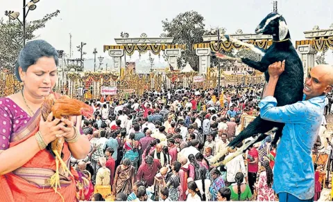Medaram Jatara draws lakhs of devotees in Telangana tribal fair