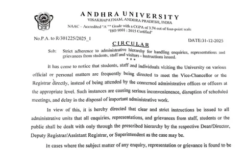 Restrictions and regulations imposed on students at Andhra University