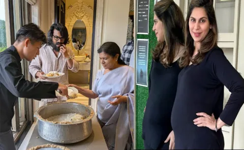 Mega Hero Ram Charan Biryani party at home pics goes viral