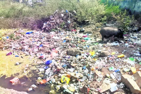 ఇష్టారాజ్యంగా  చెత్త వేస్తున్న జనం 
