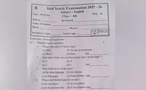 Chhattisgarh school exam question about dog name has Ram, objections