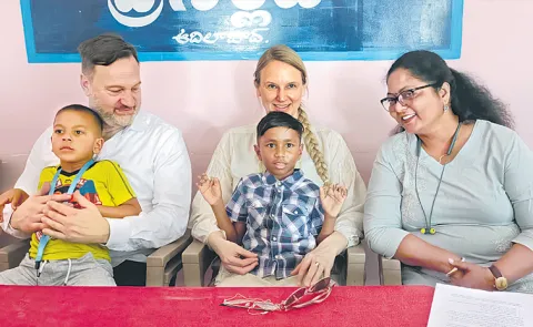 Adoptive parents from Denmark arrive in Adilabad