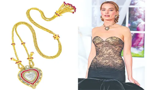 Margot Robbie Wears Elizabeth Taylor Rs 74 Crore Taj Mahal Necklace