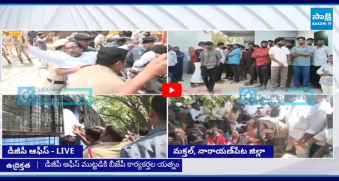 BJYM Activists Siege Telangana DGP Office 1