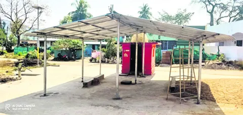 ● పోతురాజు బాబు ఆలయానికి షెడ్డు నిర్మాణం ● రిటైర్డ్‌ ఉద