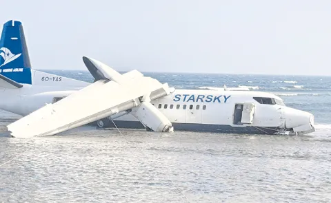 Passenger aircraft in Somalia veers off runway during emergency landing at Mogadishu airport14